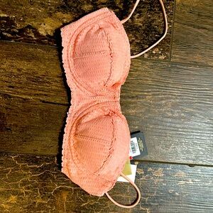 New Paula Hermany light pink bathing suit top ONLY size medium